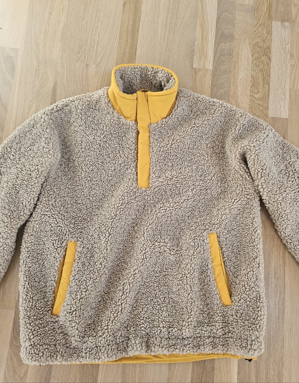 ZARA MEN'S CONTRASTING SHERPA SWEATSHIRT JACKET SIZE L/XL - Picture 4 of 12